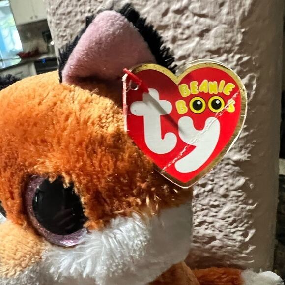 TY Beanie Boo Slick Fox Plush glitter eyes 10” 2015 Stuffed Animal - Picture 3 of 7